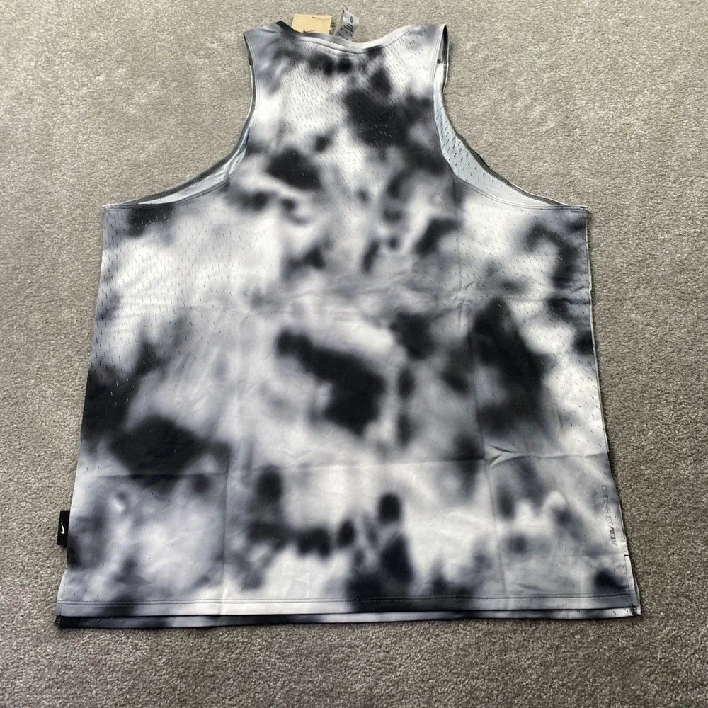 Nike Running Division Tank Top Mens XL Black White Tie Dye Dri-FIT ADV HJ4146